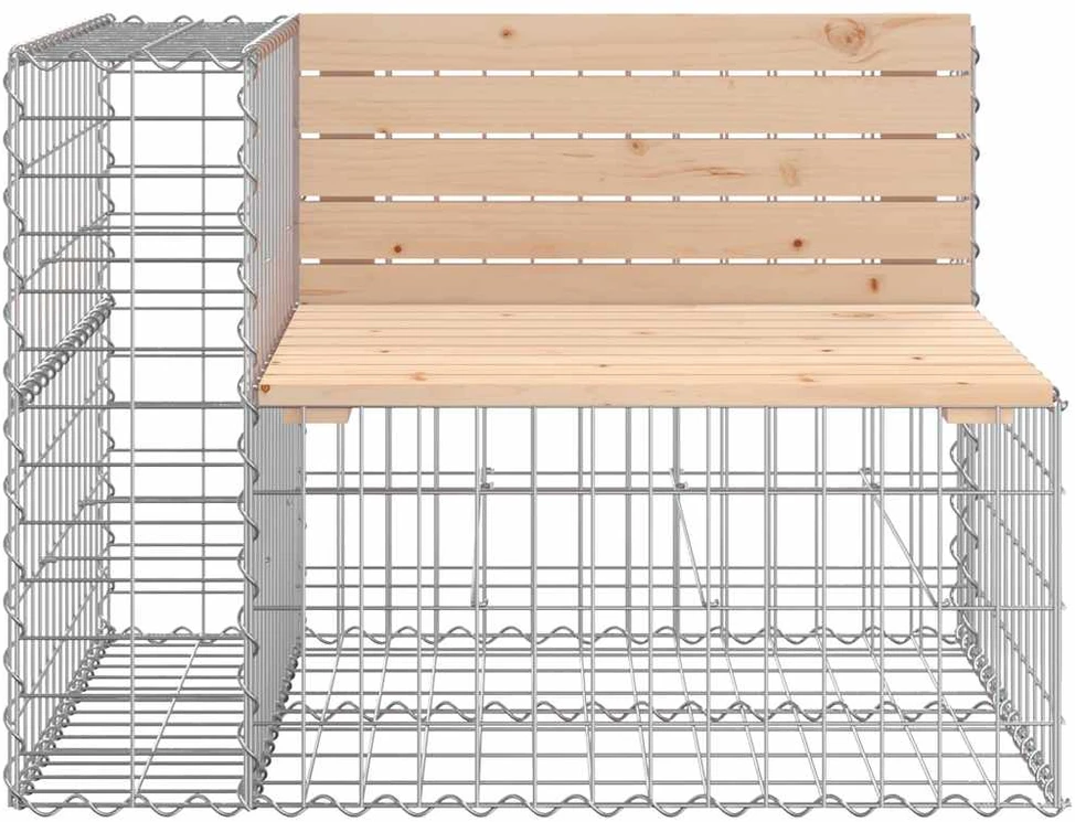 Sodo suoliukas, 184x71x65,5cm, pušies masyvas, gabiono dizaino