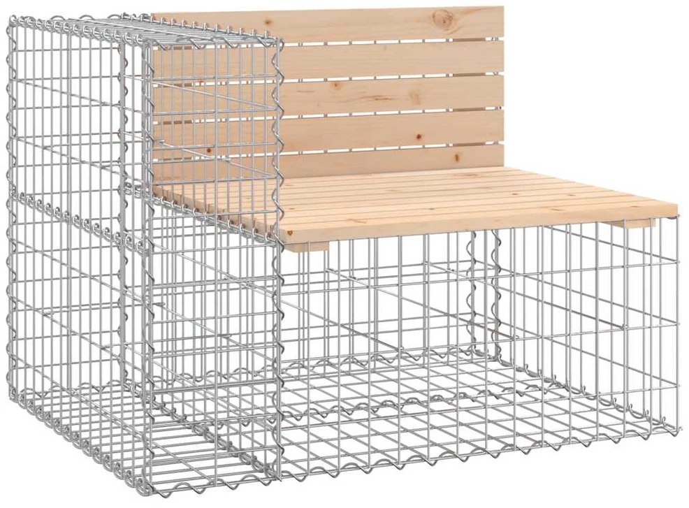 Sodo suoliukas, 184x71x65,5cm, pušies masyvas, gabiono dizaino