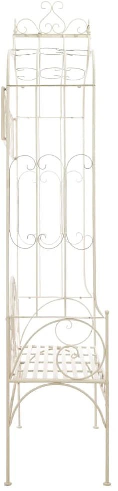 Sodo suoliukas, baltas, 122 cm, geležis, senovinio stiliaus