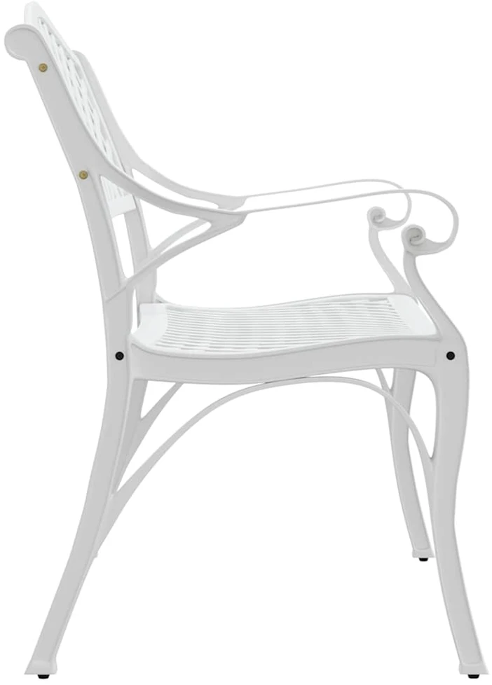 Sodo suoliukas, baltos spalvos, 102cm, lietas aliuminis