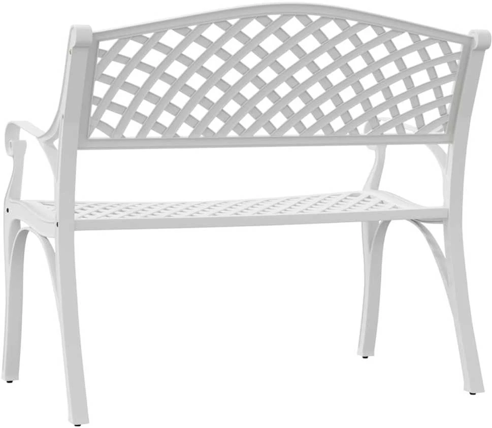 Sodo suoliukas, baltos spalvos, 102cm, lietas aliuminis