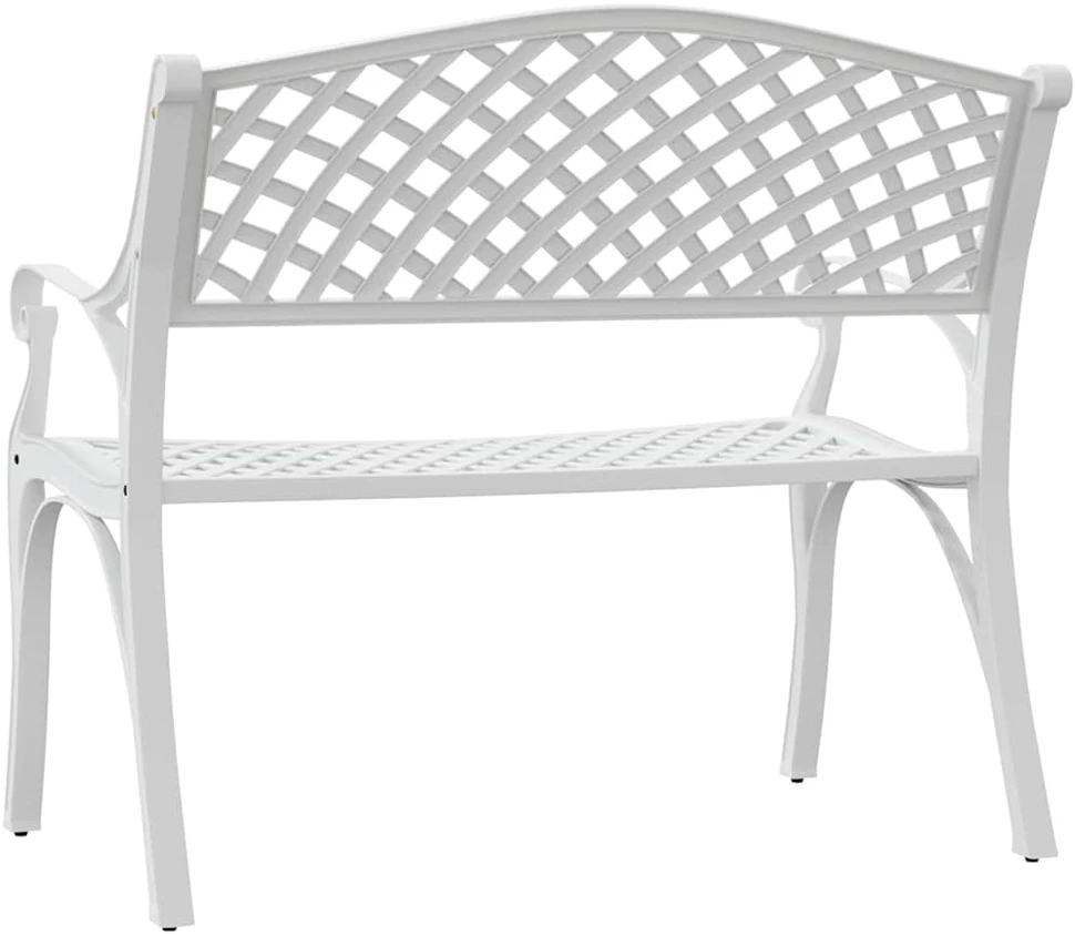 Sodo suoliukas, baltos spalvos, 102cm, lietas aliuminis