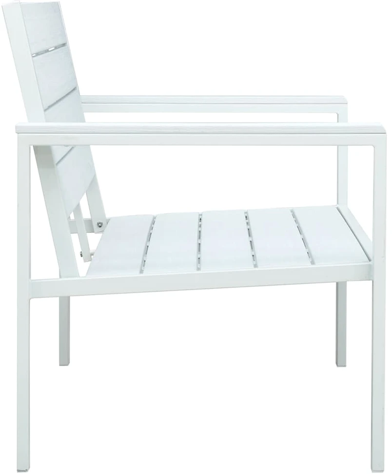 Sodo suoliukas, baltos spalvos, 120cm, HDPE, medienos imitacija