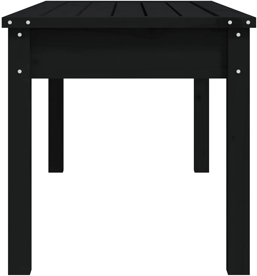 Sodo suoliukas, juodas, 109x44x45cm, pušies medienos masyvas