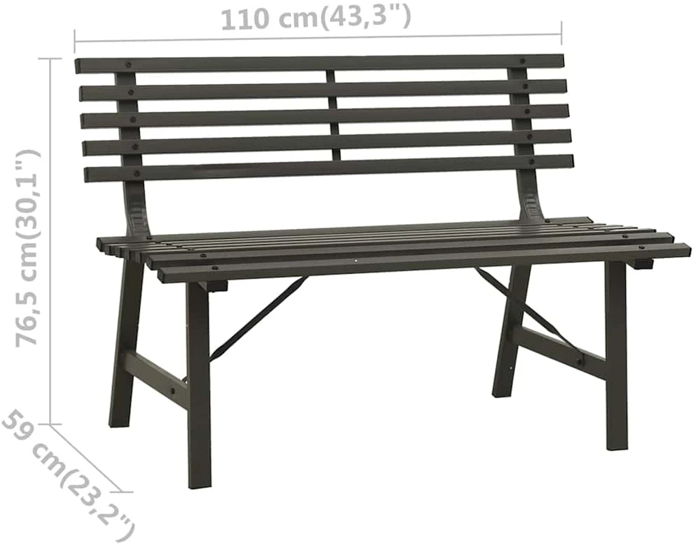 Sodo suoliukas, juodos spalvos, 110cm, plienas