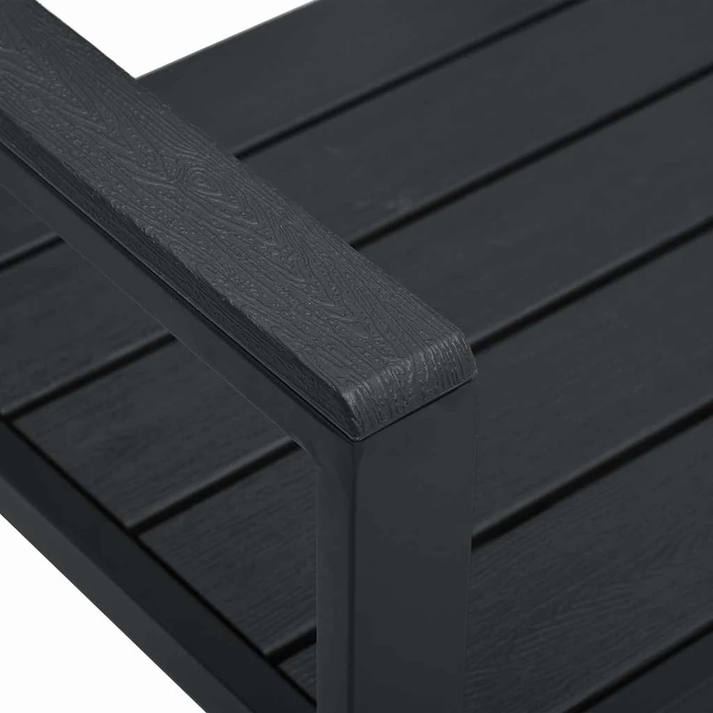 Sodo suoliukas, juodos spalvos, 120cm, HDPE, medienos imitacija