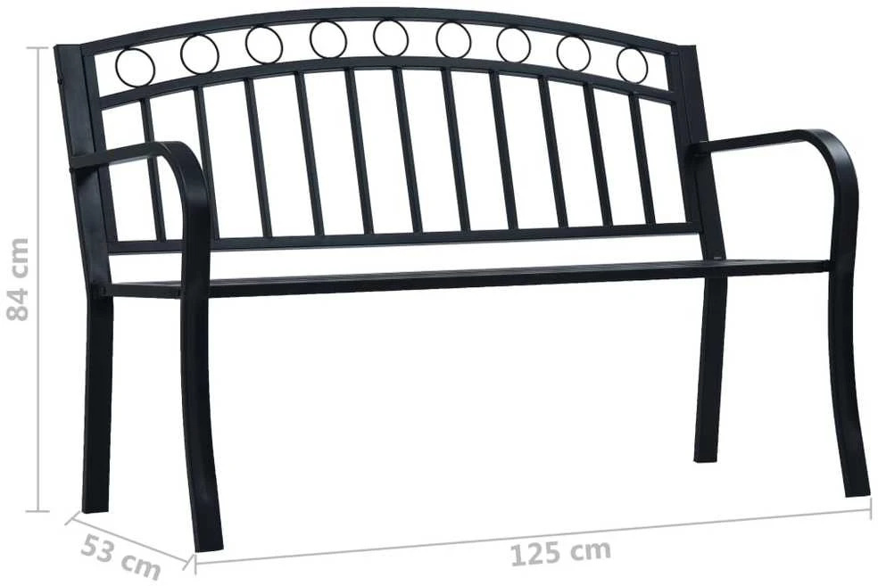 Sodo suoliukas, juodos spalvos, 125cm, plienas
