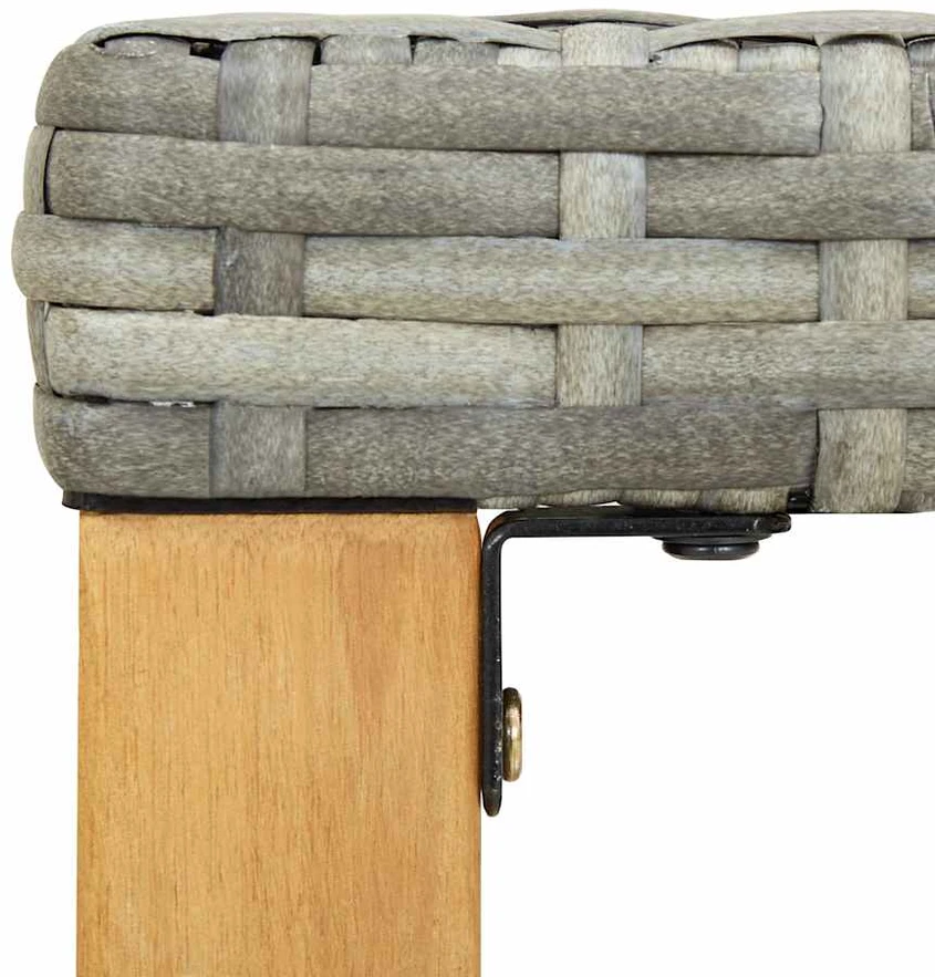 Sodo suoliukas, pilkas, 120cm, poliratanas ir akacijos masyvas