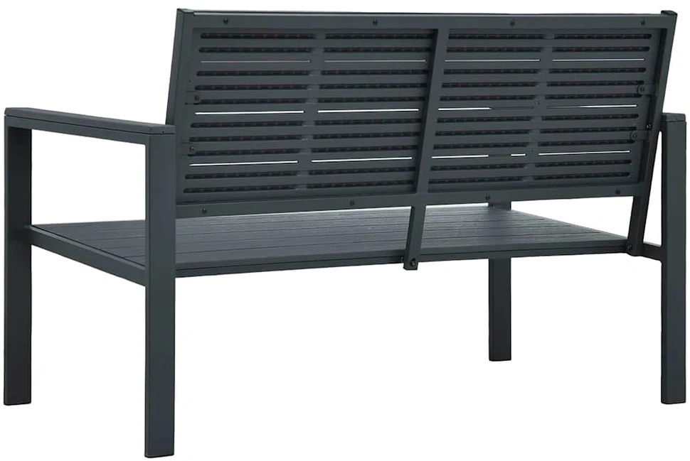 Sodo suoliukas, pilkos spalvos, 120cm, HDPE, medienos imitacija