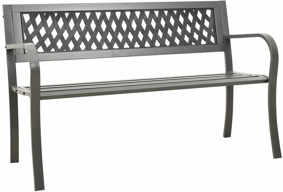 Sodo suoliukas, pilkos spalvos, 125cm, plienas