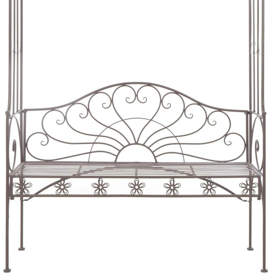 Sodo suoliukas, rudas, 122 cm, geležis, senovinio stiliaus