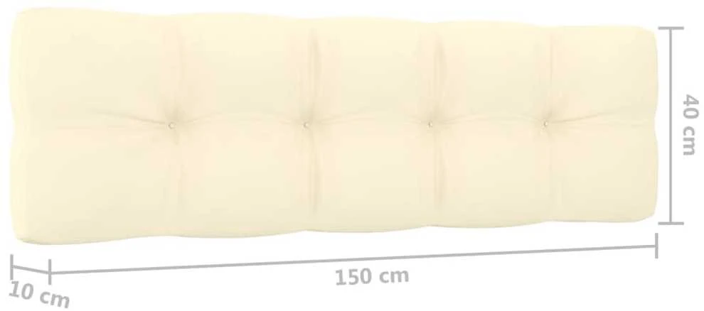 Sodo suoliukas su kreminėmis pagalvėlėmis, 179cm, pušis