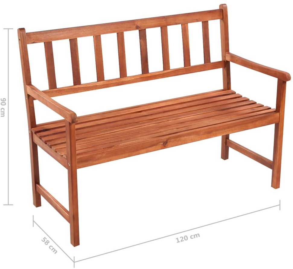 Sodo suoliukas su pagalvėle, 120cm, akacijos medienos masyvas