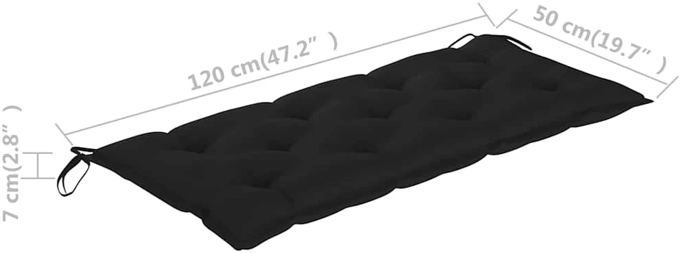 Sodo suoliukas su pagalvėle, 120cm, akacijos medienos masyvas