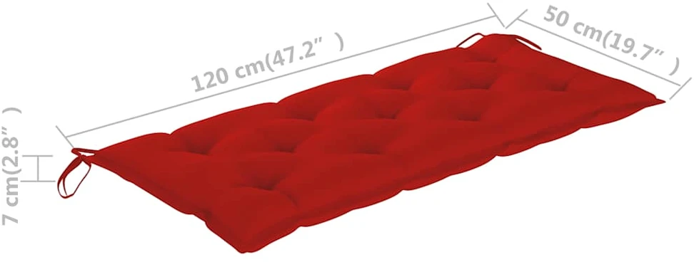Sodo suoliukas su pagalvėle, 120cm, akacijos medienos masyvas