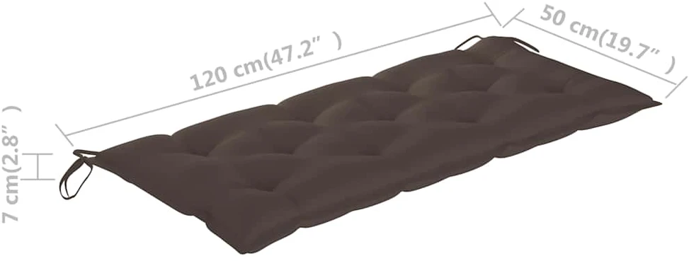 Sodo suoliukas su pagalvėle, 120cm, akacijos medienos masyvas