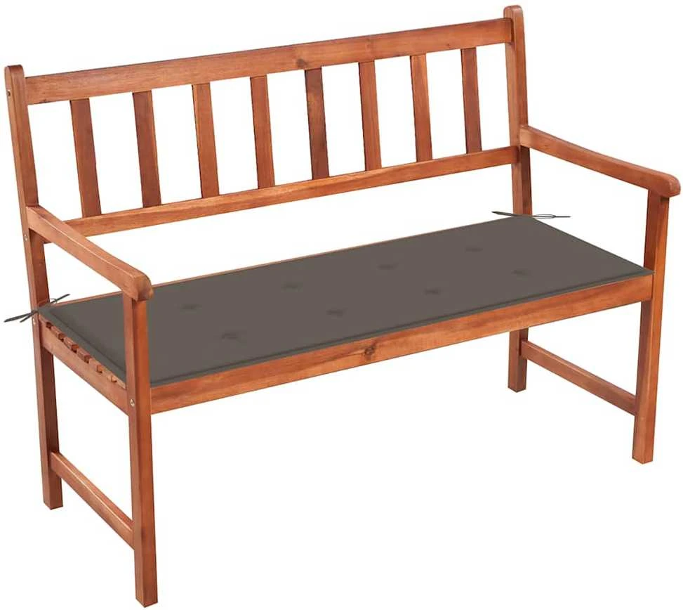 Sodo suoliukas su pagalvėle, 120cm, akacijos medienos masyvas