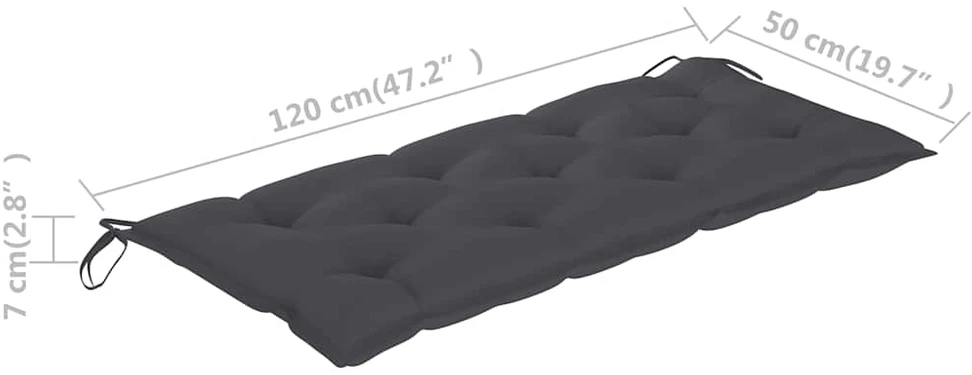 Sodo suoliukas su pagalvėle, 120cm, akacijos medienos masyvas