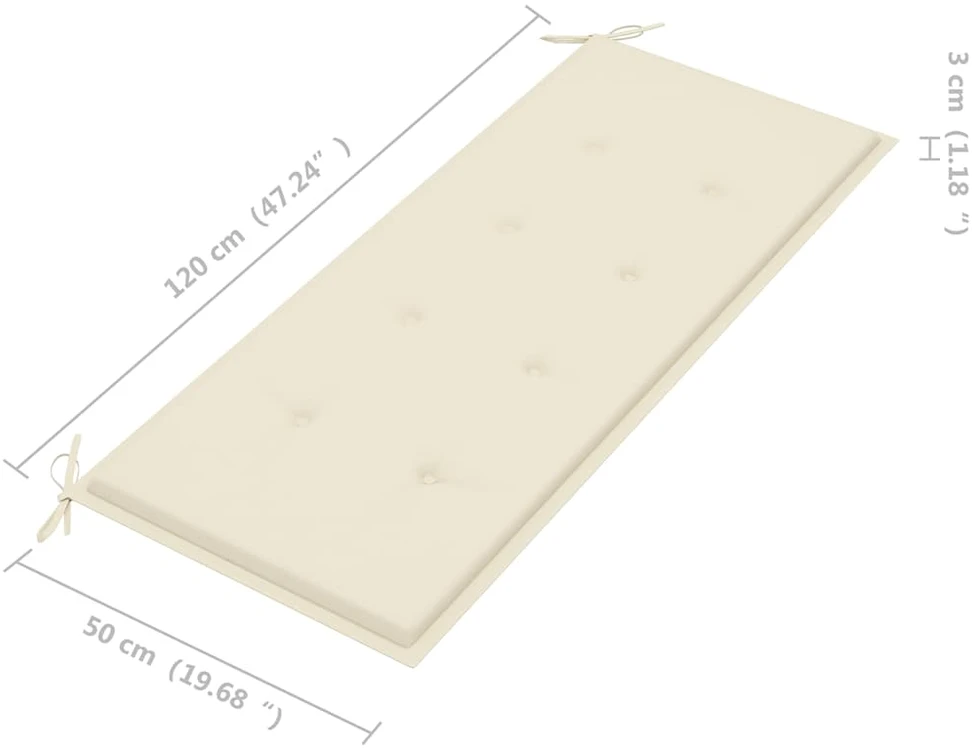 Sodo suoliukas su pagalvėle, 120cm, akacijos medienos masyvas