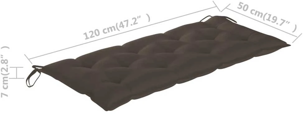 Sodo suoliukas su pagalvėle, 120cm, akacijos medienos masyvas