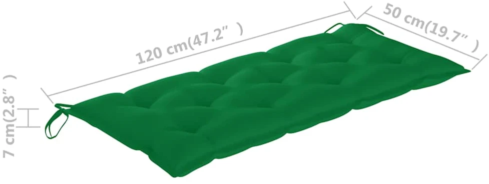 Sodo suoliukas su pagalvėle, 120cm, akacijos medienos masyvas