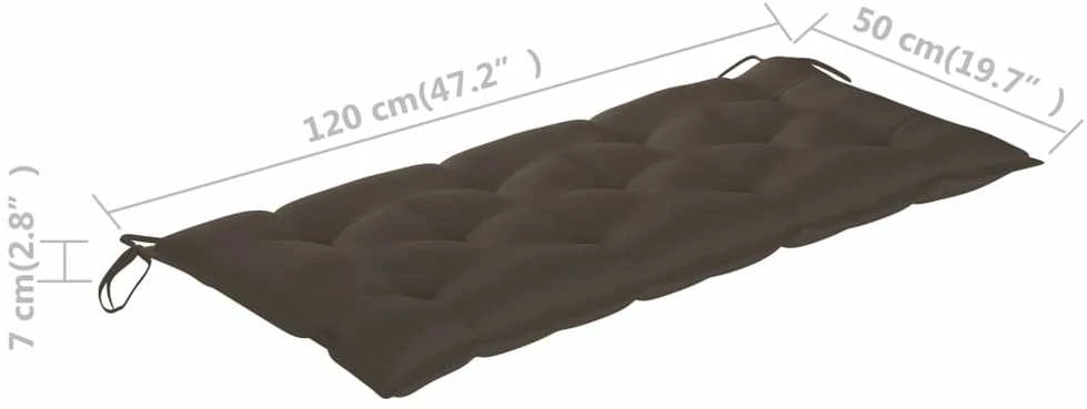 Sodo suoliukas su pagalvėle, 120cm, akacijos medienos masyvas
