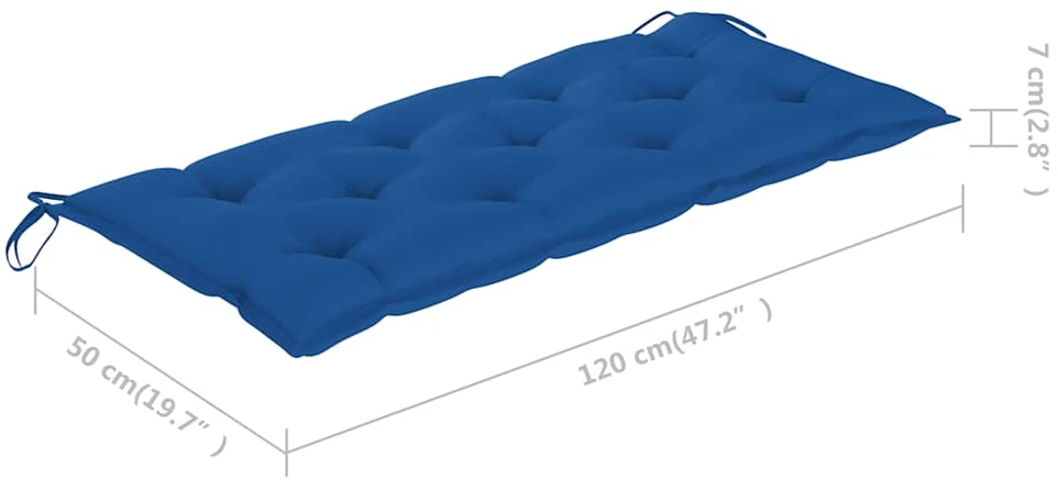 Sodo suoliukas su pagalvėle, 120cm, akacijos medienos masyvas