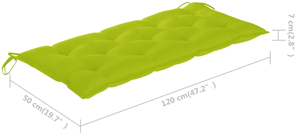 Sodo suoliukas su pagalvėle, 120cm, akacijos medienos masyvas