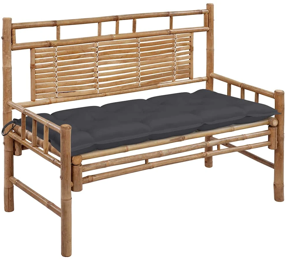 Sodo suoliukas su pagalvėle, 120cm, bambukas (41504+314944)
