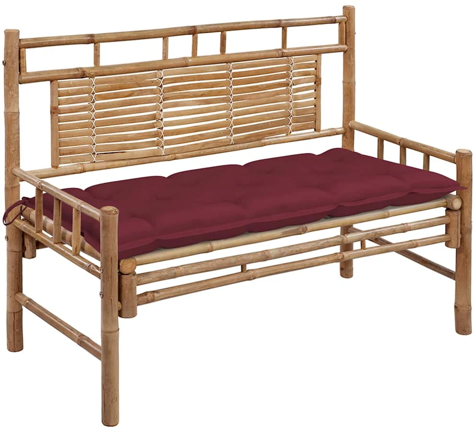 Sodo suoliukas su pagalvėle, 120cm, bambukas (41504+314953)