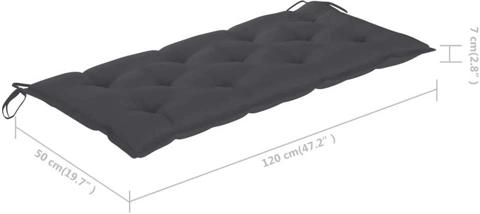 Sodo suoliukas su pagalvėle, 120cm, bambukas (41504+314944)