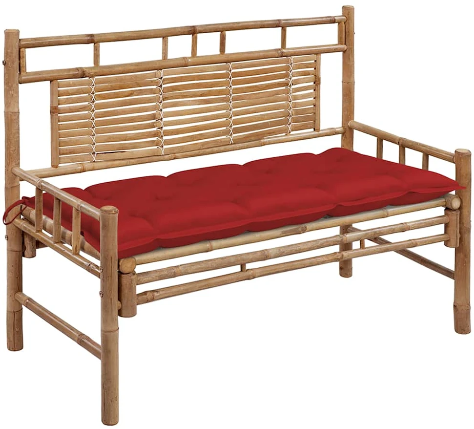 Sodo suoliukas su pagalvėle, 120cm, bambukas (41504+314950)