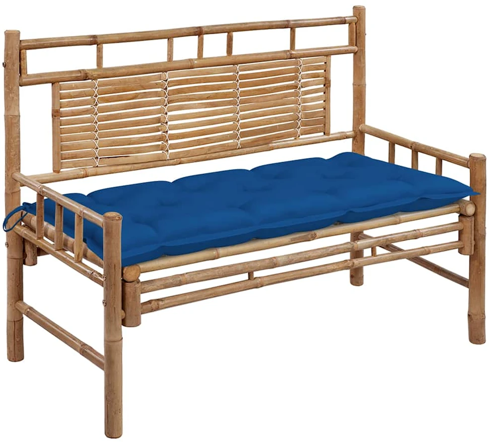 Sodo suoliukas su pagalvėle, 120cm, bambukas (41504+314954)
