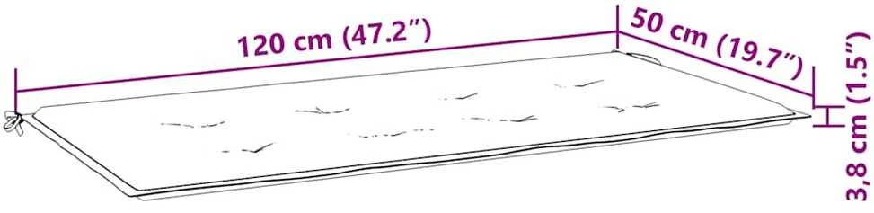 Sodo suoliukas su pagalvėle, 120cm, bambukas