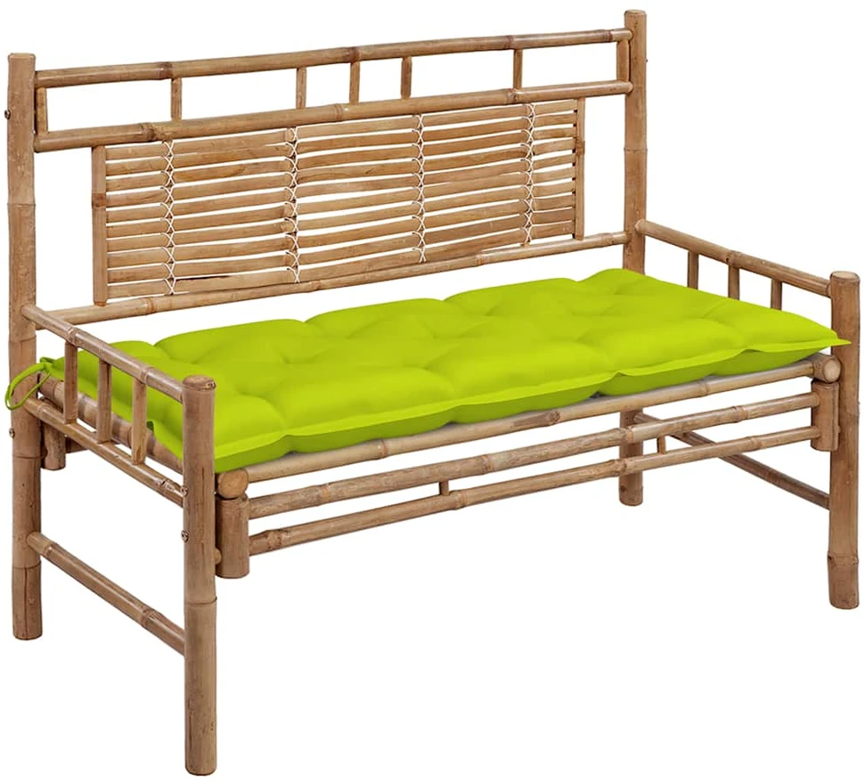 Sodo suoliukas su pagalvėle, 120cm, bambukas (41504+314955)