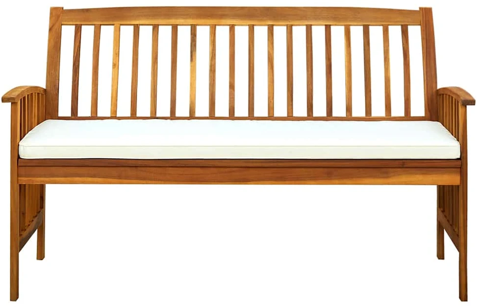Sodo suoliukas su pagalvėle, 147cm, akacijos medienos masyvas