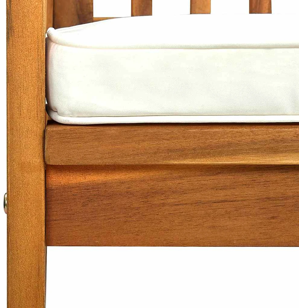Sodo suoliukas su pagalvėle, 147cm, akacijos medienos masyvas