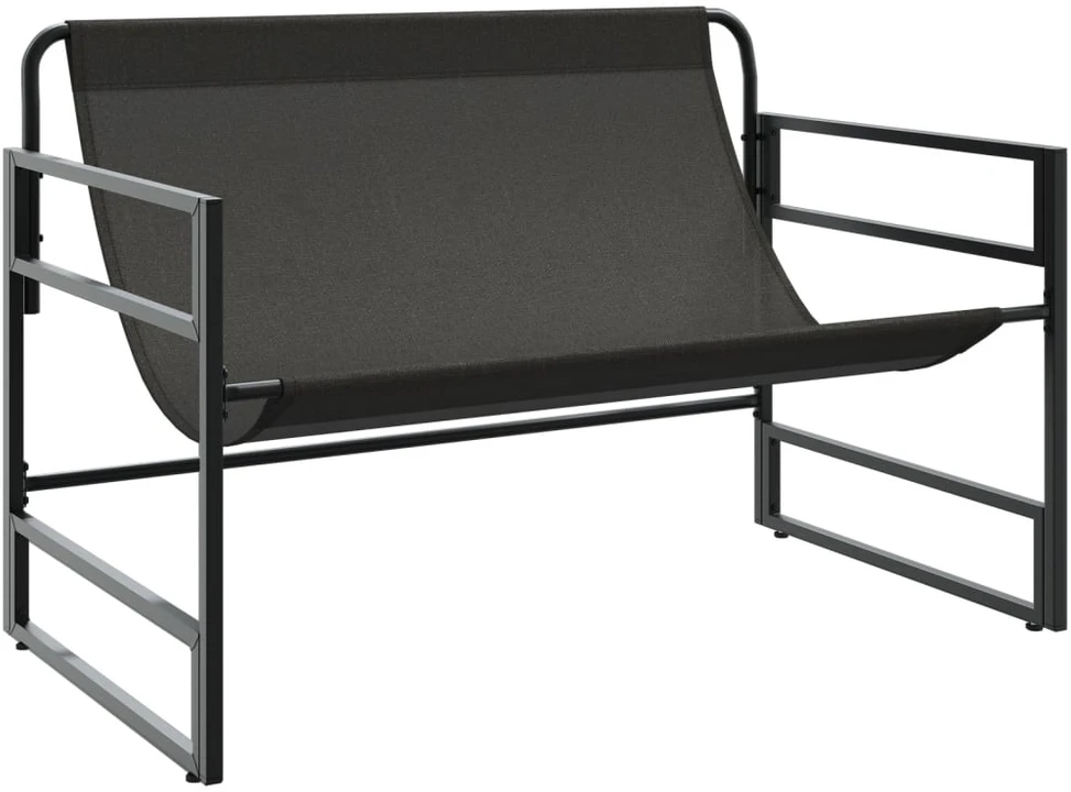 Sodo suoliukas su pagalvėle, antracito spalvos, 113cm, plienas