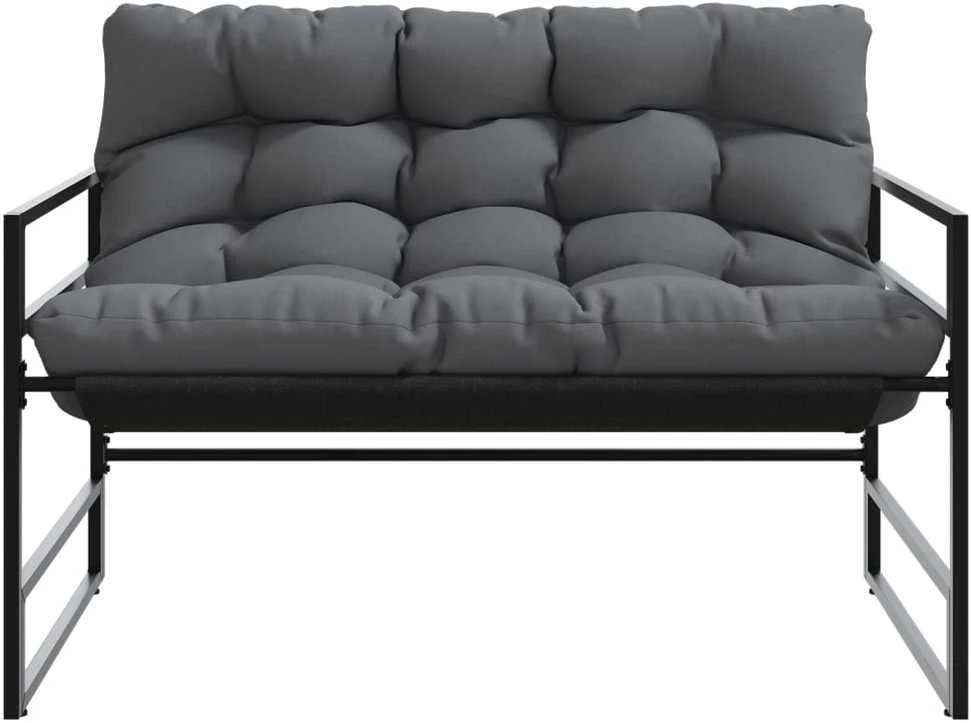Sodo suoliukas su pagalvėle, antracito spalvos, 113cm, plienas