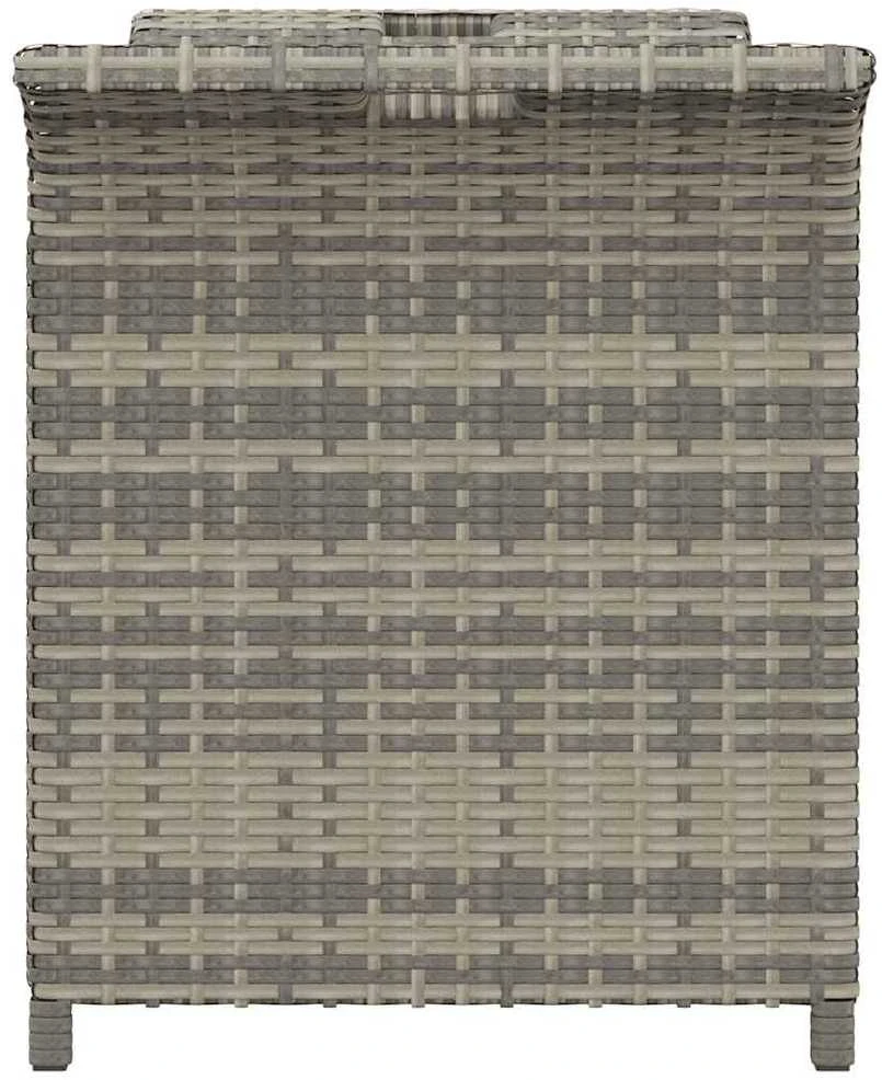 Sodo suoliukas su pagalvėle, pilkas, 116x46x57cm, poliratanas