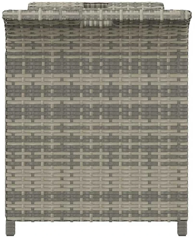 Sodo suoliukas su pagalvėle, pilkas, 116x46x57cm, poliratanas
