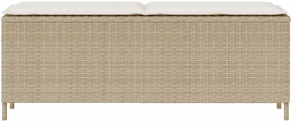Sodo suoliukas su pagalvėle, smėlio spalvos, 110x30x40,5 cm, poliratanas