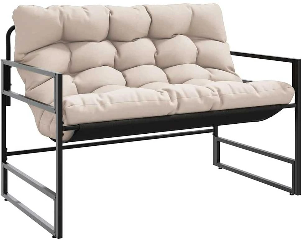 Sodo suoliukas su pagalvėle, taupe spalvos, 113cm, plienas