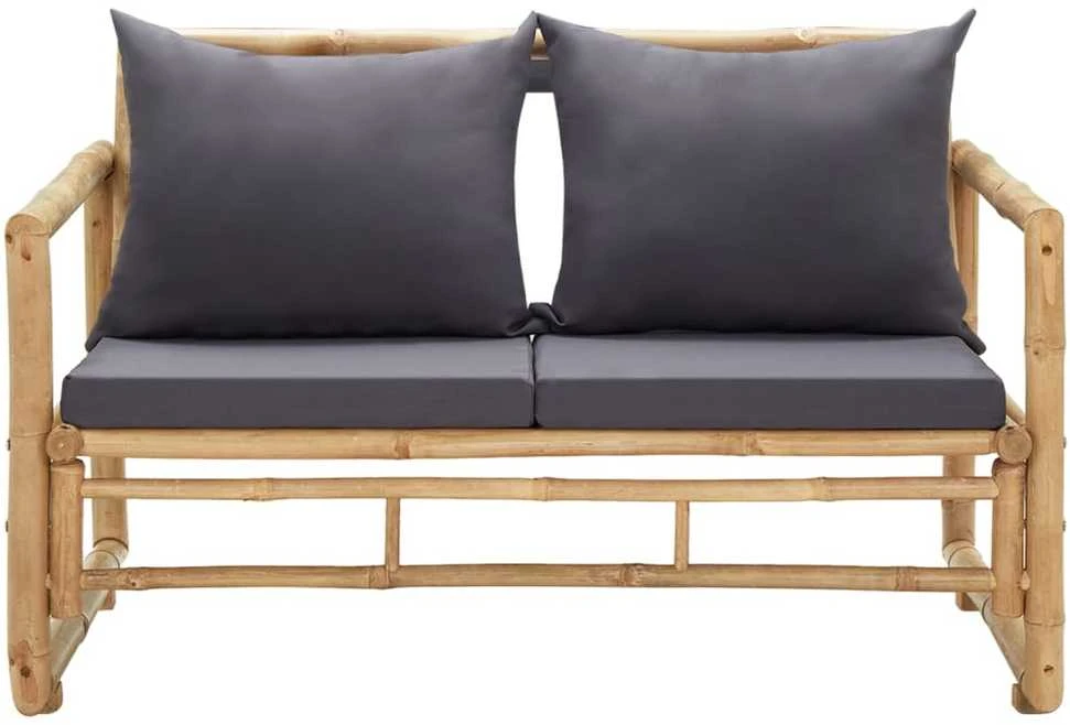 Sodo suoliukas su pagalvėlėmis, 115 cm, bambukas