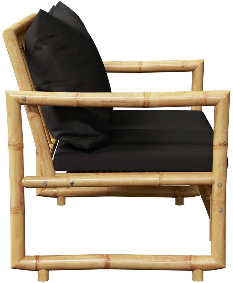 Sodo suoliukas su pagalvėlėmis, 115 cm, bambukas
