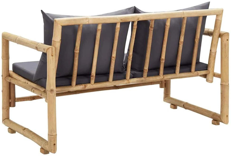 Sodo suoliukas su pagalvėlėmis, 115 cm, bambukas