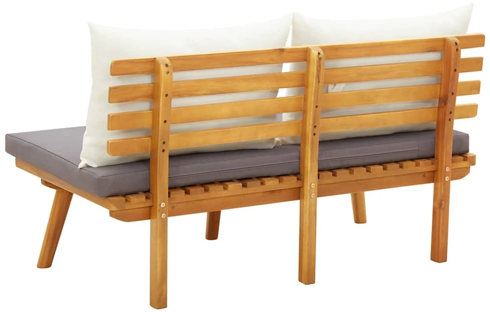 Sodo suoliukas su pagalvėlėmis, 115cm, akacijos masyvas