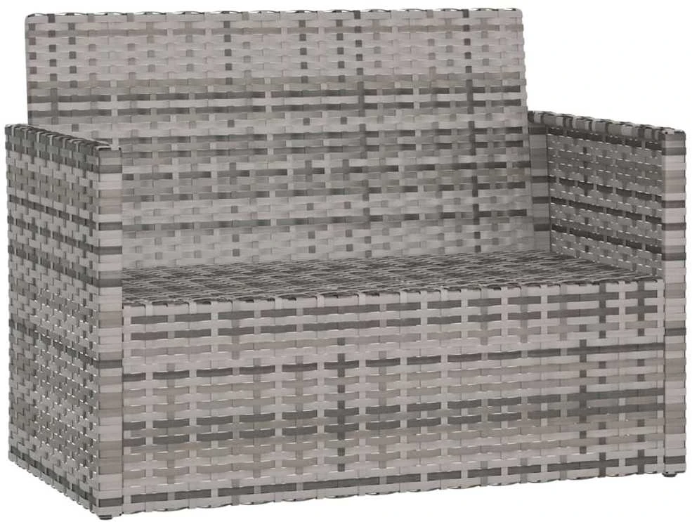 Sodo suoliukas su pagalvėlėmis, pilkas, 105cm, poliratanas
