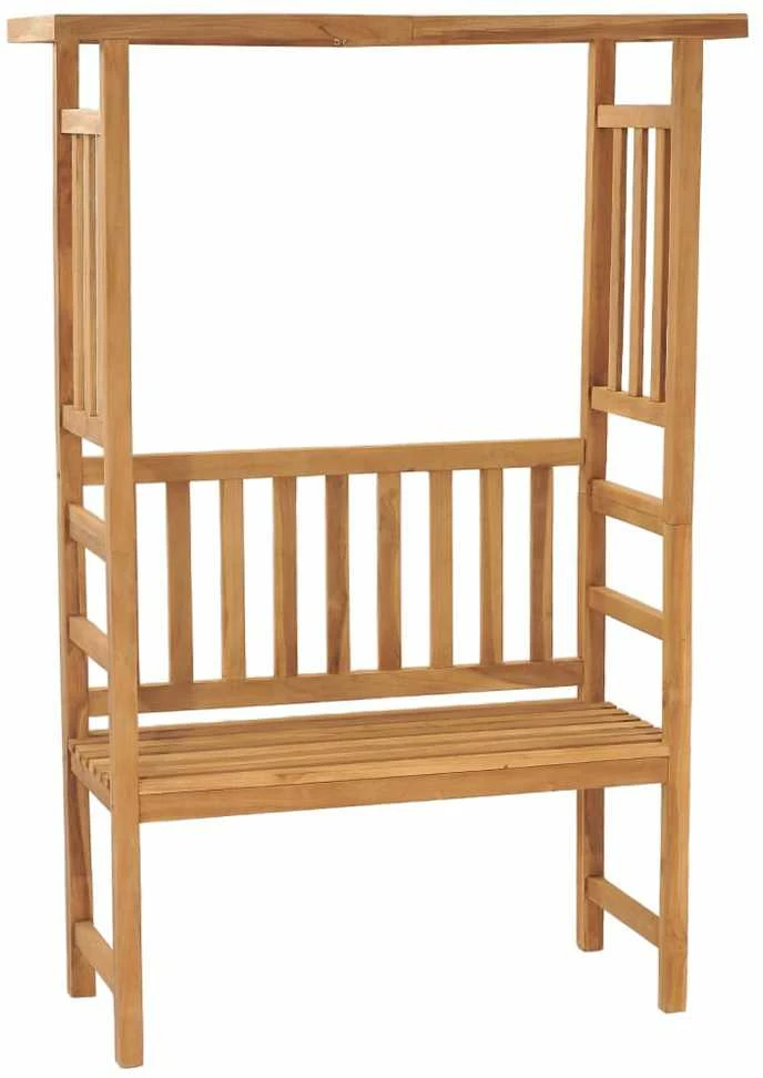 Sodo suoliukas su pergole, 115cm, tikmedžio masyvas