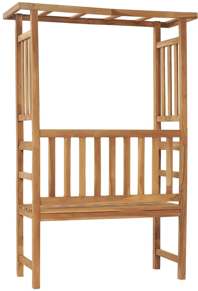 Sodo suoliukas su pergole, 115cm, tikmedžio masyvas